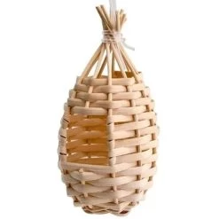 2GR Nido A Goccia In Vimini Per Uccelli Esotici 8x8x17 Cm