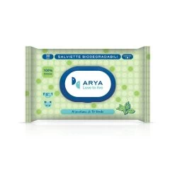 Arya Salviette Al Tè Verde Biodegradabili Per Cane E Gatto 30x20 Cm Conf. Da 30 Pz