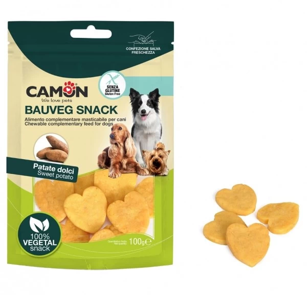 CAMON Bauveg Snack Cuoricini Con Patata Dolce Per Cane Da 100gr 3 CAMON Bauveg Snack Cuoricini Con Patata Dolce Per Cane Da 100gr