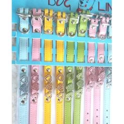 DOG LINE Collare Ecopelle Con Cuori In Metallo E Strass Per Cane 10 Mm X 28-33 Cm