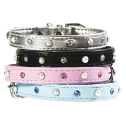 FARM COMPANY Collare Perle E Strass Per Cane ROSA 10x230 Mm