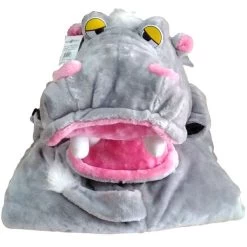 FARM COMPANY Cuscino Tappeto Peluche IPPOPOTAMO 135x135 Cm Per Cane