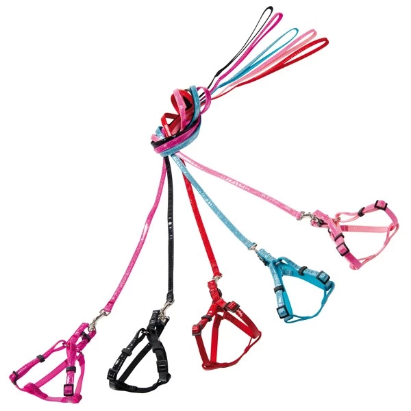 FARM COMPANY Parure In Nylon E Pvc Con Pettorina Regolabile E Guinzaglio Linea Glitter Per Cane E Gatto 1200x10x200-350 Mm 3 FARM COMPANY Parure In Nylon E Pvc Con Pettorina Regolabile E Guinzaglio Linea Glitter Per Cane E Gatto 1200x10x200-350 Mm