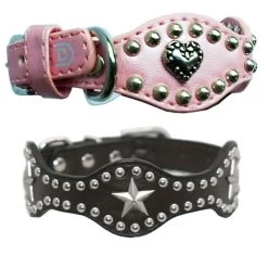 HIP DOGGIE Collare Con Borchie Alla Moda Per Cane 20-26 Cm