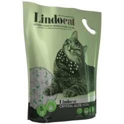 LINDOCAT CRISTAL Aloe Vera Lettiera Igienica Per Gatto Da 5 Litri A Base Di Cristalli Di Gel In Silice