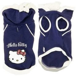 Love Pets T-Shirt Per Cane Hello Kitty Tg. L/34 Cm Blu Con Cappuccio E Sacca In Cotone