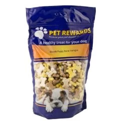 PET REWARDS BISCOTTI PUPPY BONES VANIGLIA CALCIO & CACAO Per CANE Da 400 Gr