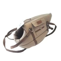 PET'S CREATION Borsa Tessuto Simil-Scamosciato Per Trasporto Cane 14x30x20h Cm