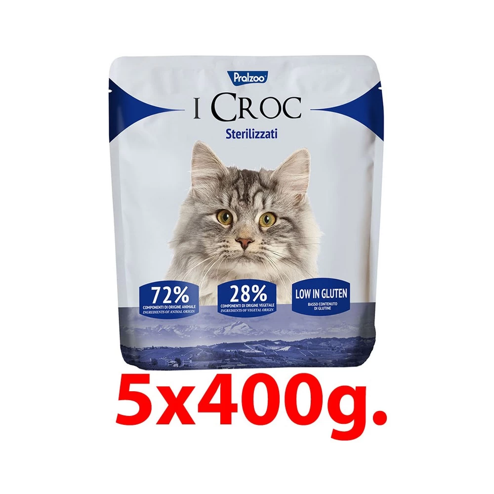 Pralzoo I Croc Sterilizzati Cibo Secco Per Gatto Con 72% Di Componenti Di Origine Animale 2 Kg (5x400 G) 3 Pralzoo I Croc Sterilizzati Cibo Secco Per Gatto Con 72% Di Componenti Di Origine Animale 2 Kg (5x400 G)
