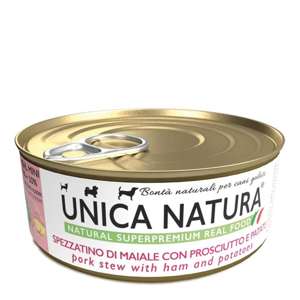 Unica Natura Spezzatino Di Maiale Con Prosciutto E Patate 150 G Cibo Umido Per Cani Toy, Miniature E Small Di Tutte Le Età 3 Unica Natura Spezzatino Di Maiale Con Prosciutto E Patate 150 G Cibo Umido Per Cani Toy, Miniature E Small Di Tutte Le Età