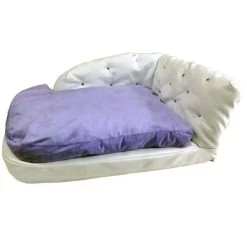 UNITEX Sofà In Pelle Bianca Sfoderabile Per Cane 70x50x30h Cm