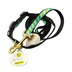 UP COUNTRY Green Light Guinzaglio Con Collare Per Cane 25x1200 Mm Tg.XL In Nylon