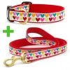 UP COUNTRY Pop Hearts Guinzaglio Con Collare Per Cane 25x1200 Mm Tg.XL In Nylon -Negozio Di Animali up country pop hearts guinzaglio con collare per cane 25x1200 mm tgxl in nylon