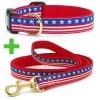 UP COUNTRY Stars And Stripes Guinzaglio Con Collare Per Cane 25x1200 Mm Tg.XL In Nylon -Negozio Di Animali up country stars and stripes guinzaglio con collare per cane 25x1200 mm tgxl in nylon