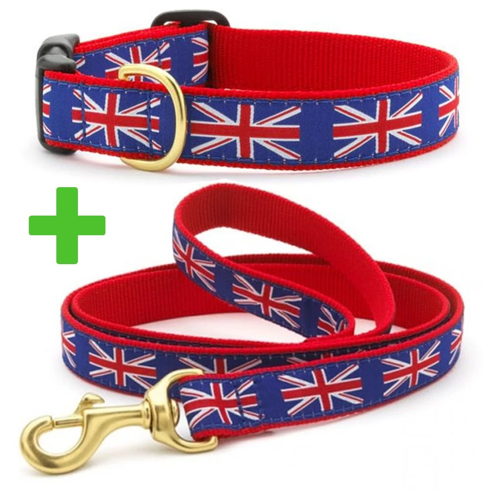 UP COUNTRY Union Jack Guinzaglio Con Collare Per Cane 25x1200 Mm Tg.XL In Nylon 3 UP COUNTRY Union Jack Guinzaglio Con Collare Per Cane 25x1200 Mm Tg.XL In Nylon