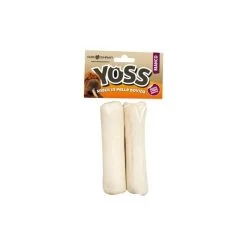 YOSS ROTOLOSSO BIANCO Snack In Pelle Naturale Per Cane - 2 Pz Da 12 Cm